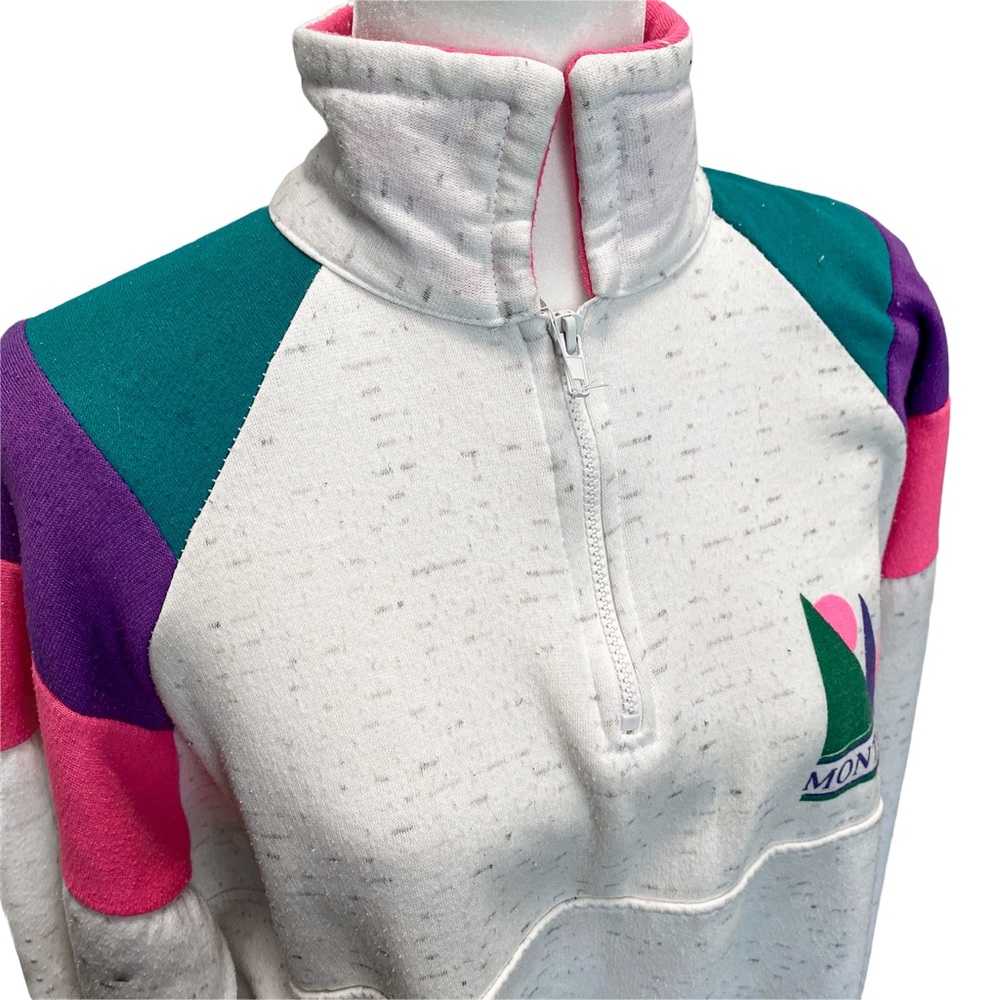 Vintage 80s 90s Monterey Jacket Colorblock XL - Picture 4 of 9